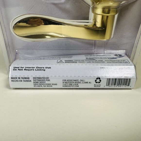 Defiant Naples Collection Hall & Closet Polished Brass Finish Door Handle - Picture 6 of 10